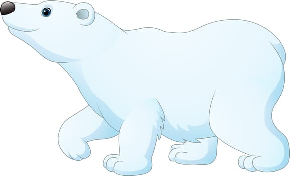 Cartoon polar bear isolated on white background