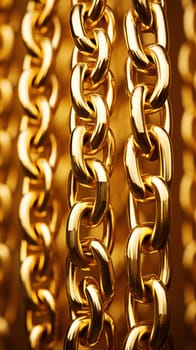 background close-up golden braided chains under light.Monochrome.Generative AI