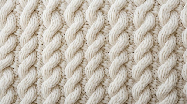 woolen background A warm cream shade, knitted wool that evokes comfort with its texture. Generative AI