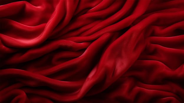 draped Smooth and rich red plush texture. Luxurious plush background pattern.Generative AI