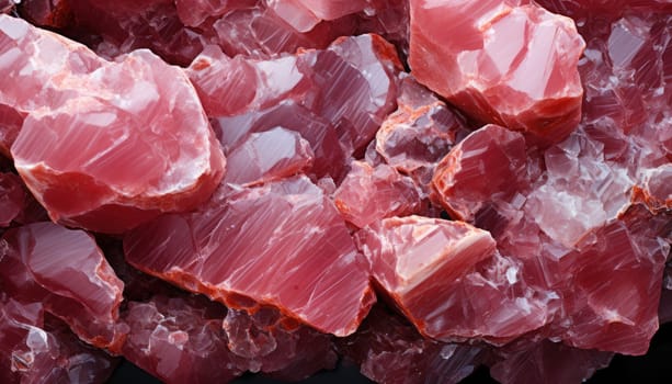 macro image of pink salt crystals.abstract background. Generative AI