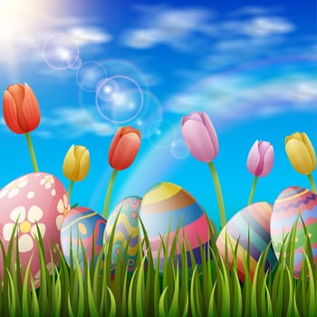 Beautiful easter egg background