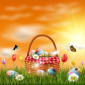 Beautiful easter egg background
