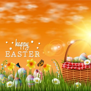 Beautiful easter egg background
