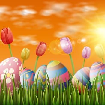 Beautiful easter egg background