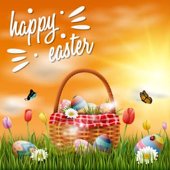 Beautiful easter egg background