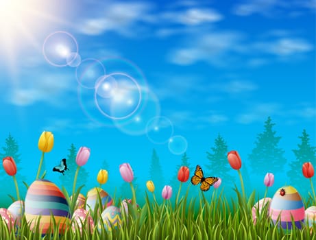 Beautiful easter egg background