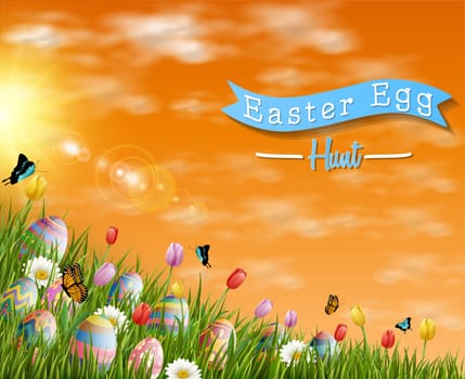 Beautiful easter egg background