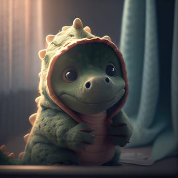 Cute baby dino. Generative AI design
