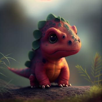Cute baby dino. Generative AI design