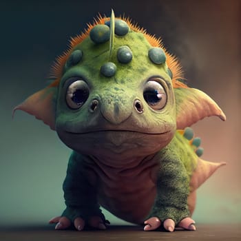 Cute baby dino. Generative AI design