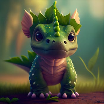 Cute baby dino. Generative AI design
