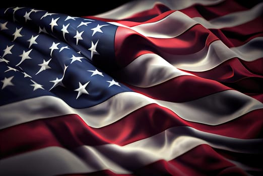 American flag, Independence Day background. Generative AI design