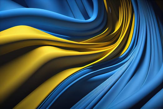 Blue and yellow flag of Ukraine abstract background. Generative AI design
