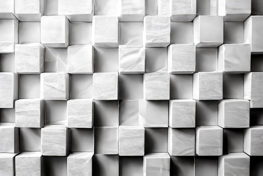 White and gray grunge squares pattern abstract background. Generative AI design