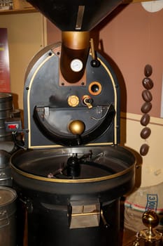 Impressions from an old coffee roastery. Details of coffee production.