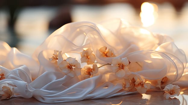 elements of drapery and accessories for decorating a wedding celebration. Generative AI
