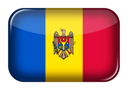 A Moldova web icon rectangle button with clipping path 3d illustration