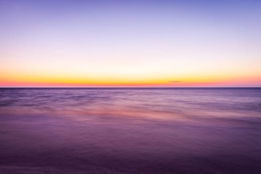 Long exposure image of sunset afterglow over the Gulf of Mexico in St Pete Beach, FL