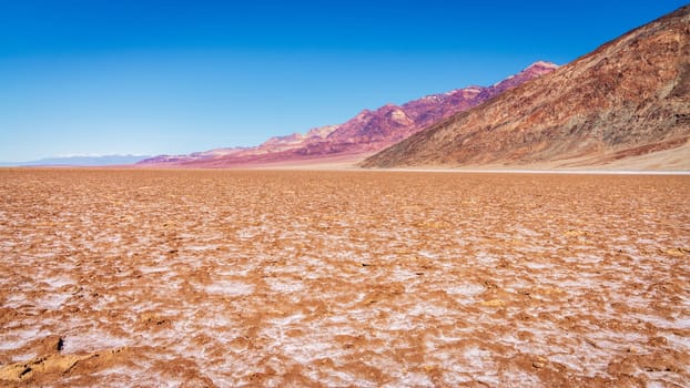 Scenic view of Badwater Basin - the lowest point in North America. Death Valley National Park, California