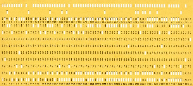 vintage punched card for computer data storage and programming