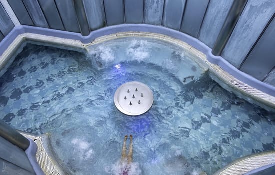 Detail of an outdoor spa, relaxation and healthy living