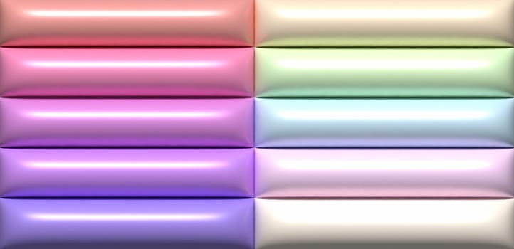 Inflated lines with a shiny surface, 3D rendering illustration