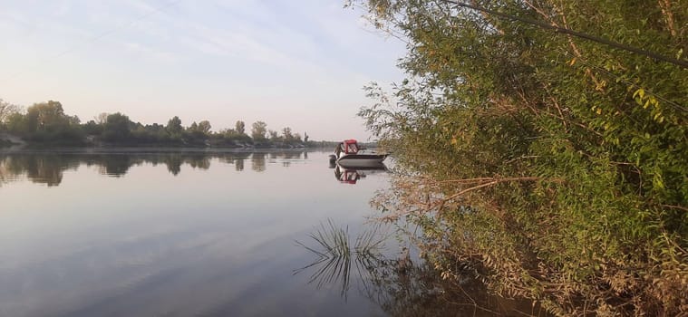Fishing on a the autumn river