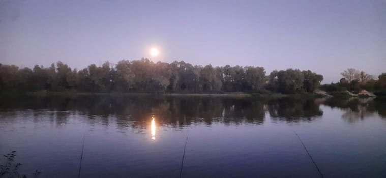 Fishing on a the autumn river