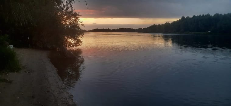 Fishing on a the autumn river