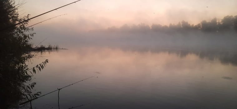 Fishing on a the autumn river