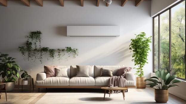 dehumidifier electronic device In the bright space of the house. a device for removing excess moisture from the air.