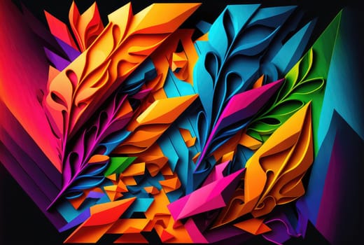 Multicolored geometric pattern abstract background. Generative AI drawing