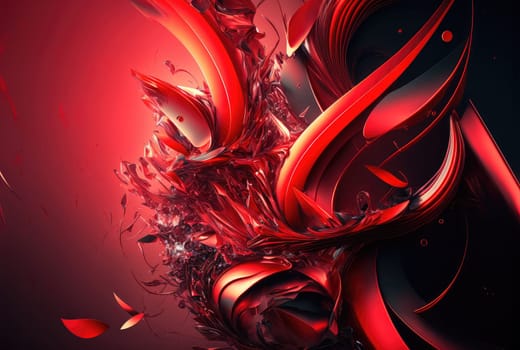 Bright red abstract background. Generative AI design