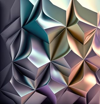 Holographic metal low poly abstract background. Generative AI design
