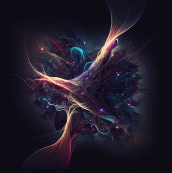 Neural connections abstract design. Generative AI drawing