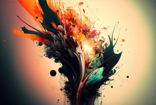 Abstract colorful grunge liquid shapes. Generative AI design