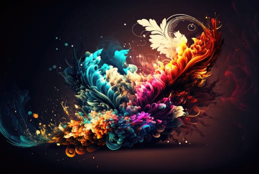 Abstract colorful curved wavy shape. Generative AI design