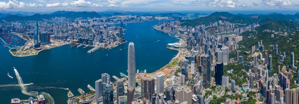 Top view of Hong Kong city