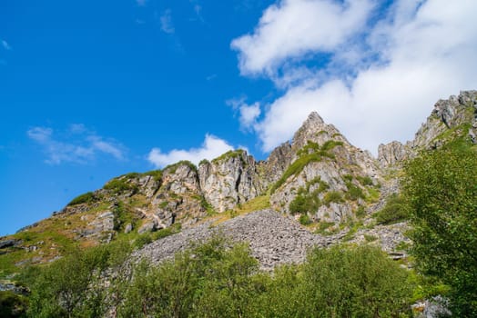 high mountain peak on the lofoten islands