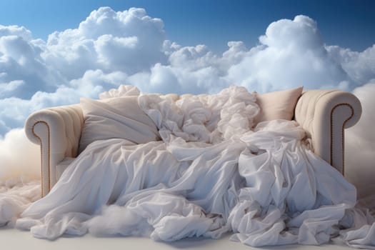 silk bed linen and the most delicate pillows and blankets, soft as feathers and light as clouds in the sky. Luxury bedding.