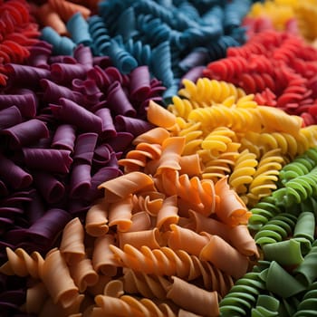 assortment of different types of pasta in different colors.banner
