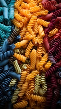 assortment of different types of pasta in different colors.banner