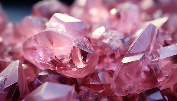 macro image of gem crystals for making jewelry. Rare, expensive pink color.