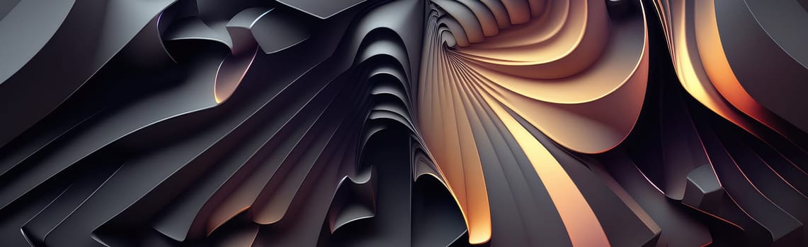 Liquid geometric minimal waves abstract background. Generative AI design