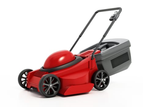 Generic lawnmover isolated on white background. 3D illustration.