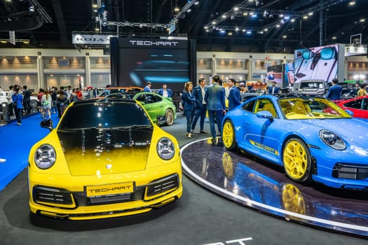 Nonthaburi, Thailand - APR 2, 2023 Car at The 44th Bangkok international motor show 2023 at IMPACT Arena, Muang Thong Thani, Nonthaburi, Thailand.
