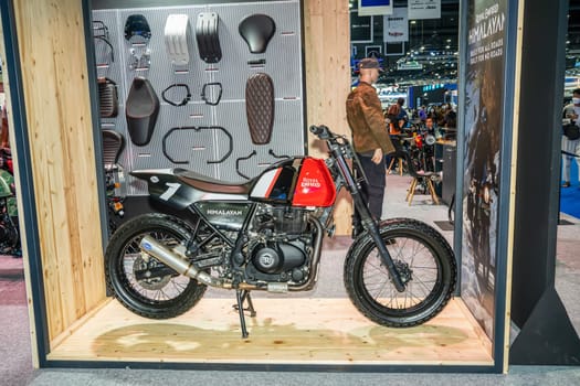 Nonthaburi, Thailand - APR 2, 2023 Motorcycle at The 44th Bangkok international motor show 2023 at IMPACT Arena, Muang Thong Thani, Nonthaburi, Thailand.