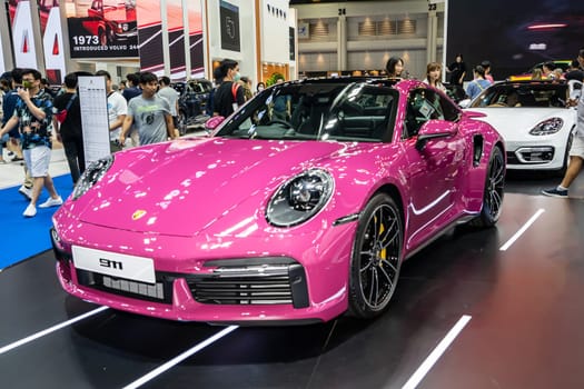 Nonthaburi, Thailand - APR 2, 2023 Car at The 44th Bangkok international motor show 2023 at IMPACT Arena, Muang Thong Thani, Nonthaburi, Thailand.