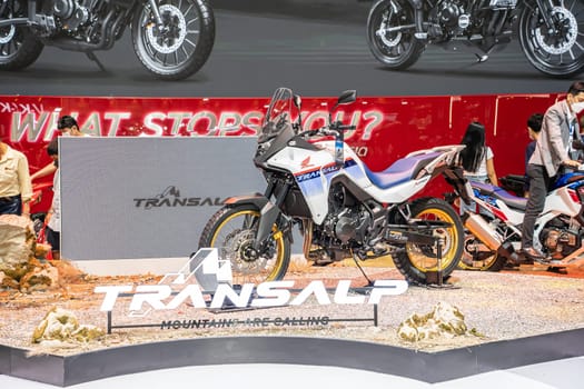Nonthaburi, Thailand - APR 2, 2023 Motorcycle at The 44th Bangkok international motor show 2023 at IMPACT Arena, Muang Thong Thani, Nonthaburi, Thailand.